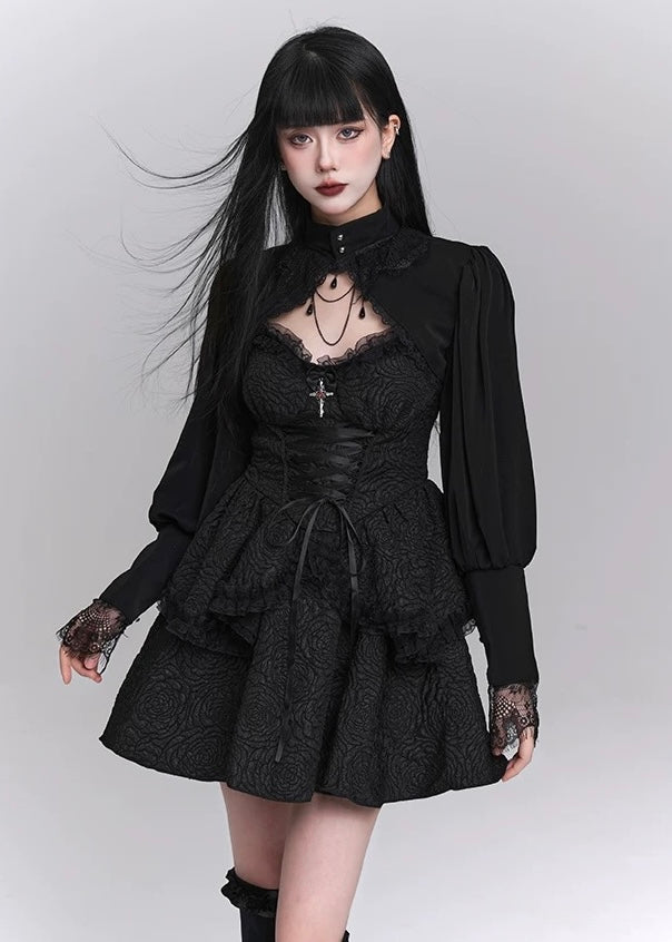 dark gothic mini dress / LG1222_e4r 