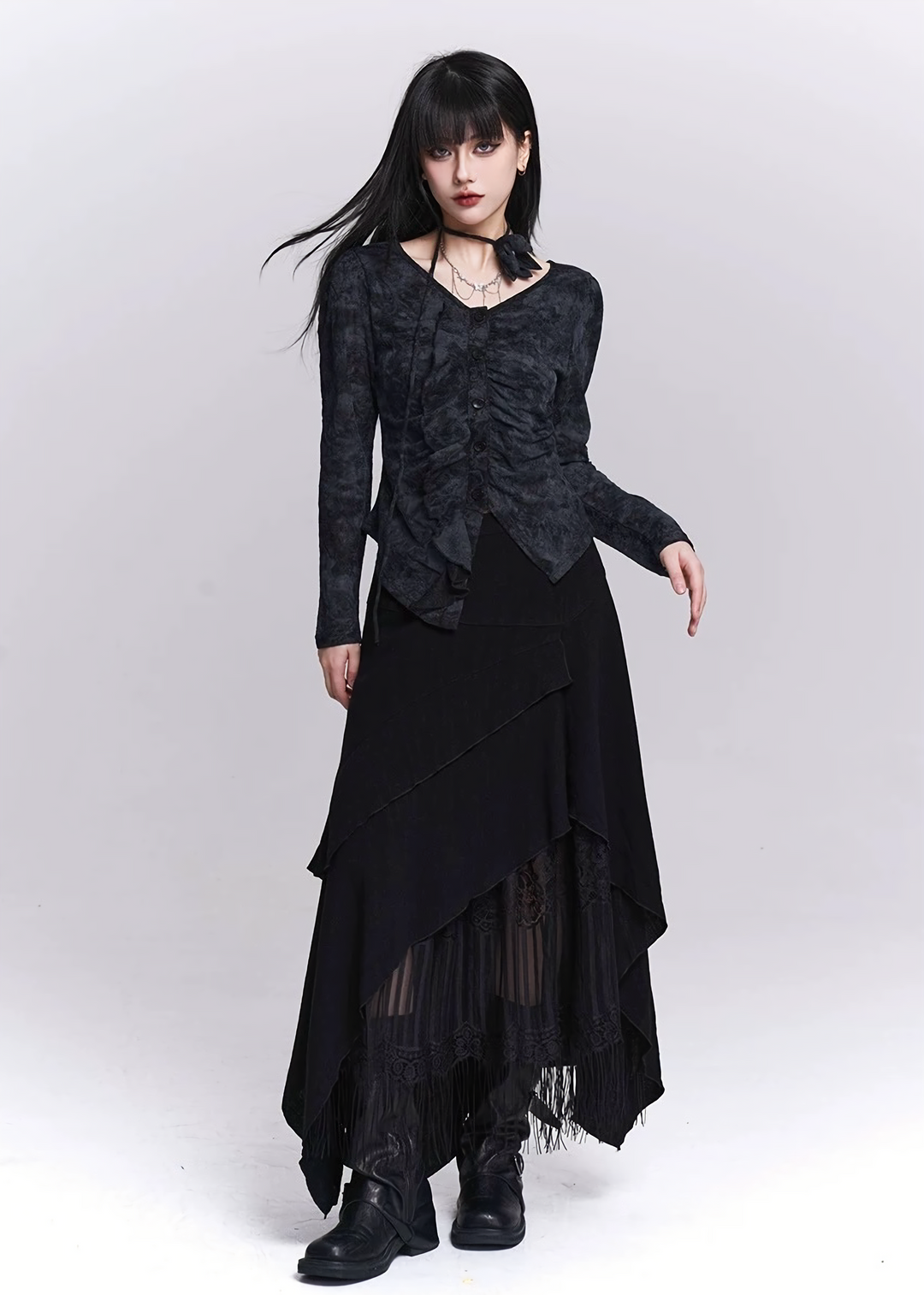 SMOKE DRAPE GOTHIC TOP / LG1530
