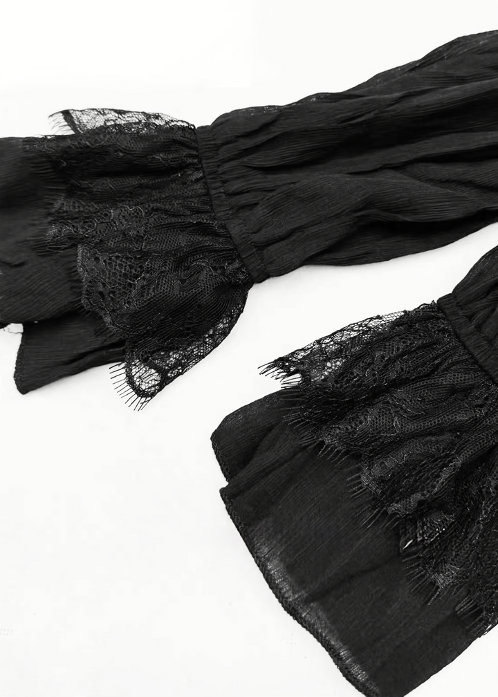 GOTHIC LACE RUFFLE SHIRT / WAIST BELT / LG1738