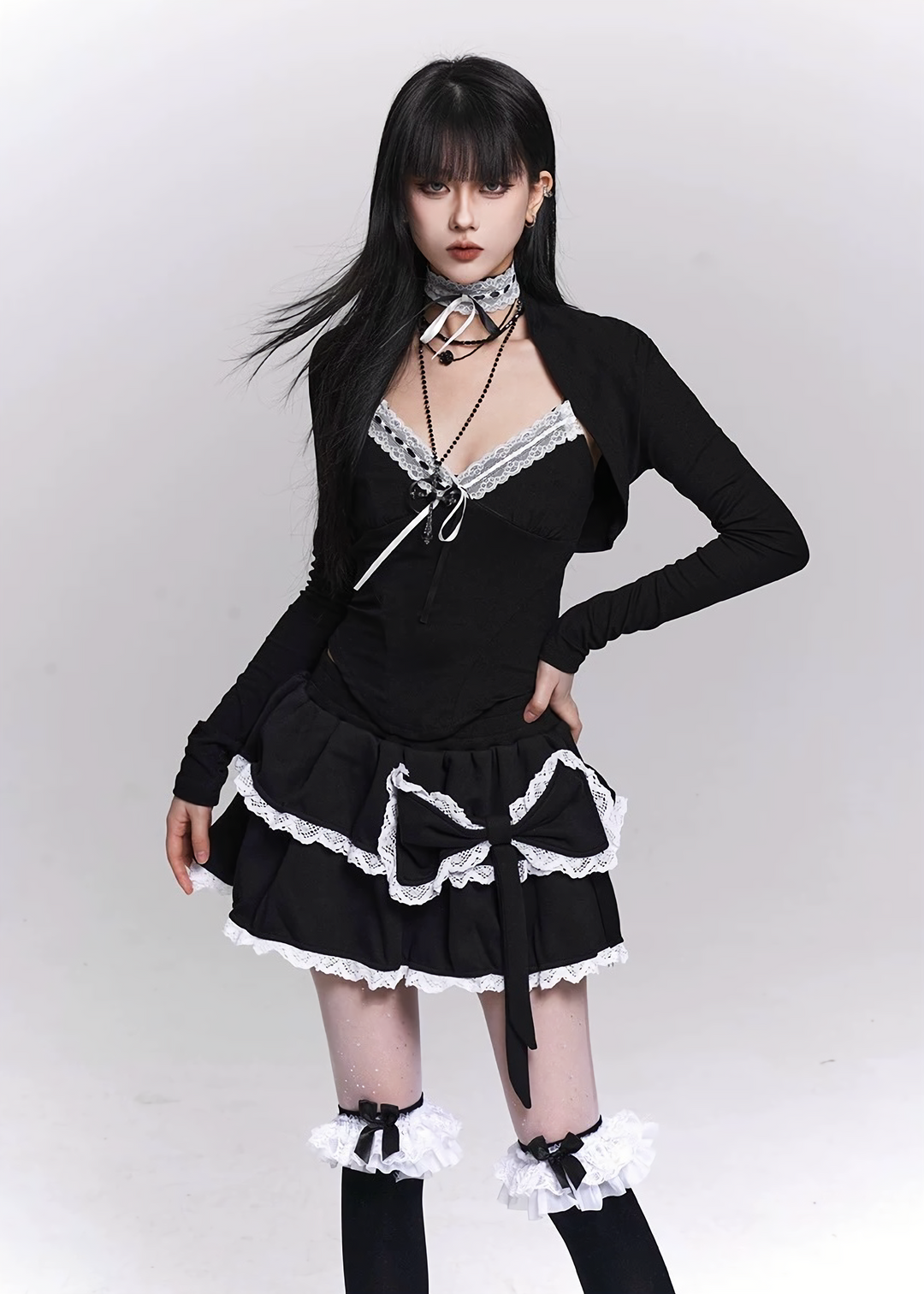 NOCTURNE LACE CARDIGAN & CAMISOLE SET / LG1493