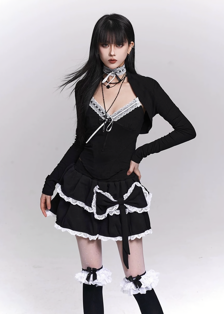 NOCTURNE LACE CARDIGAN & CAMISOLE SET / LG1493