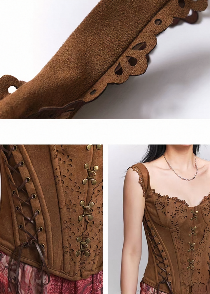 FISHBONE LACE-UP BRA VEST / LG1502