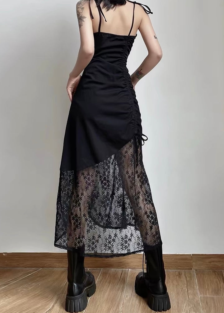 GOTHIC ASYMMETRIC LACE MIDI DRESS / LG1655