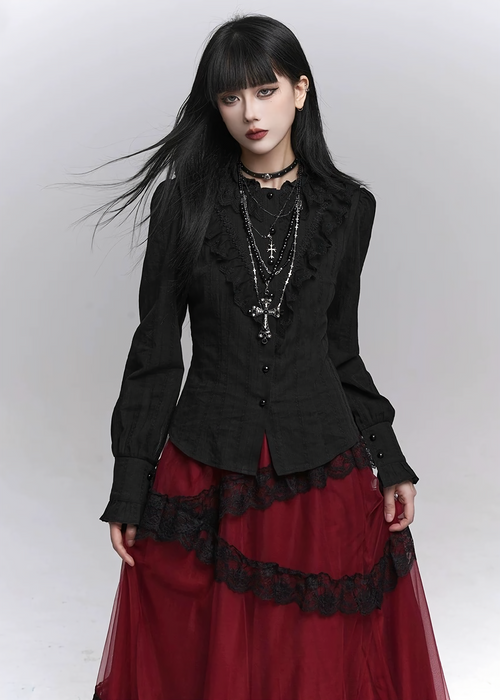 Gothic Frill Classic Shirt / lg1355_e4r