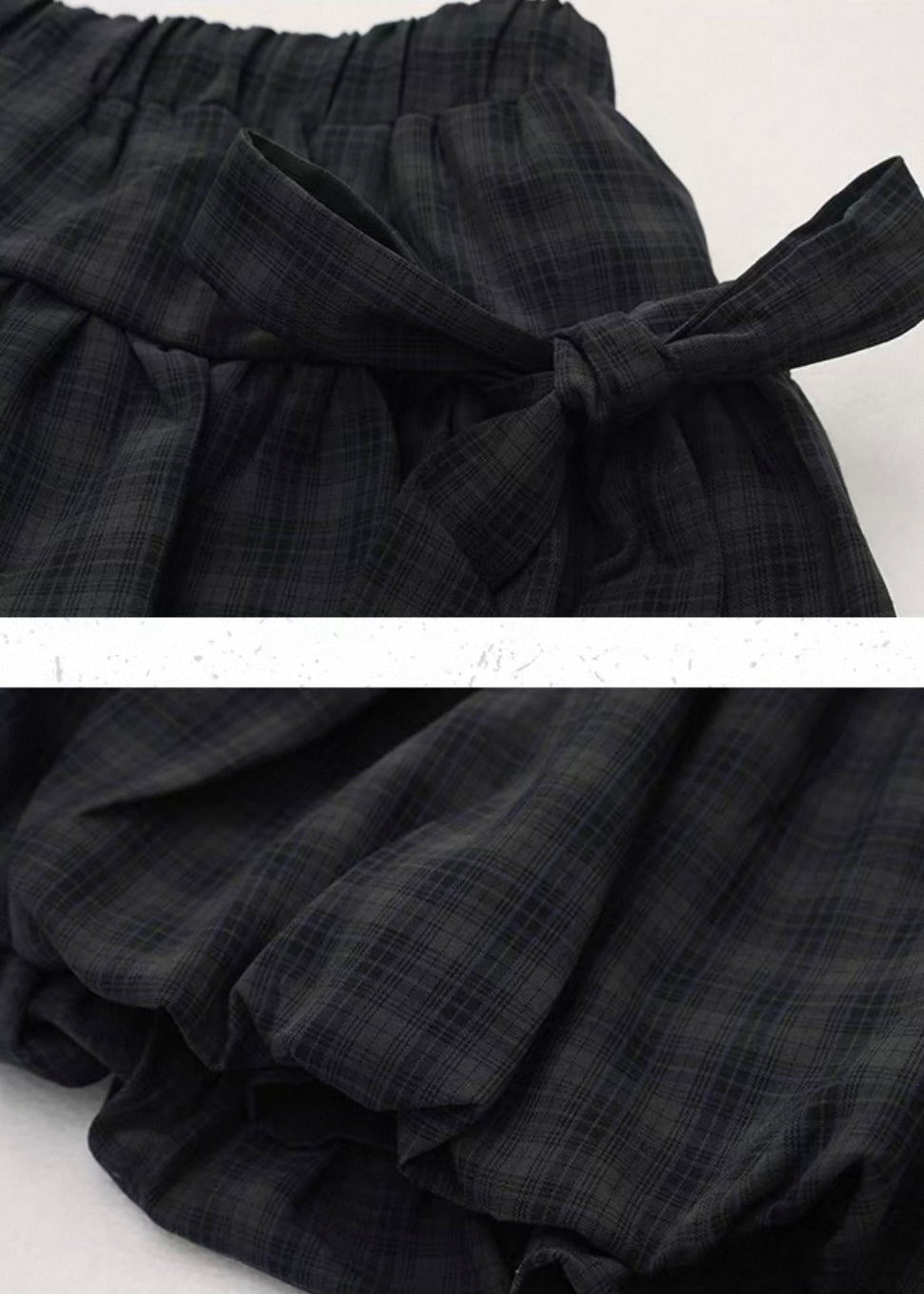 Check Ribbon Balloon Skirt / LG1386