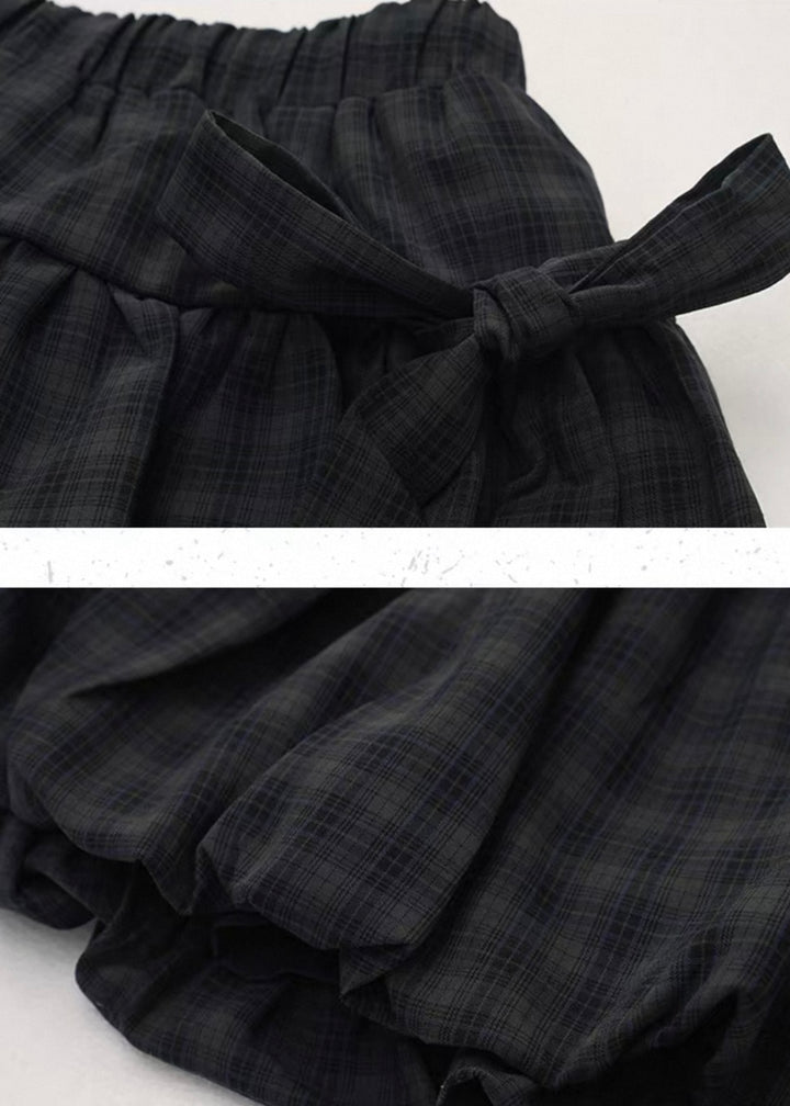 Check Ribbon Balloon Skirt / LG1386