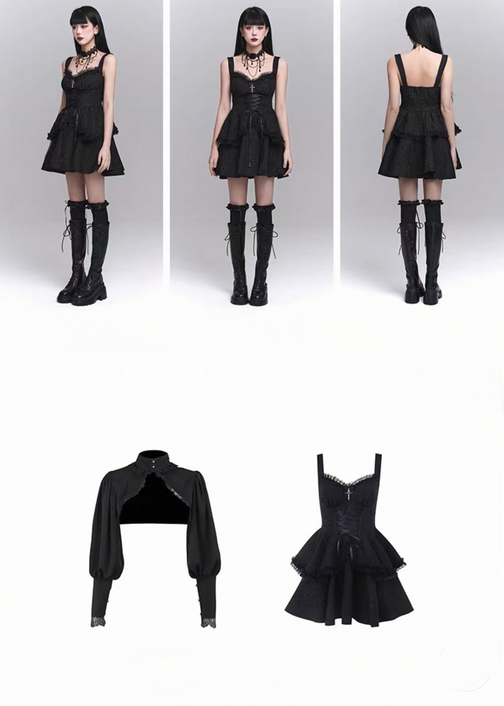 Classic Gothic Mini Dress Set