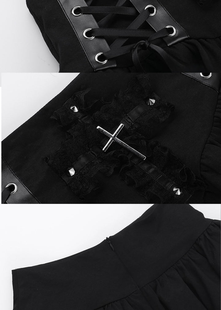 gothic cross mini skirt / LG1225_e4r