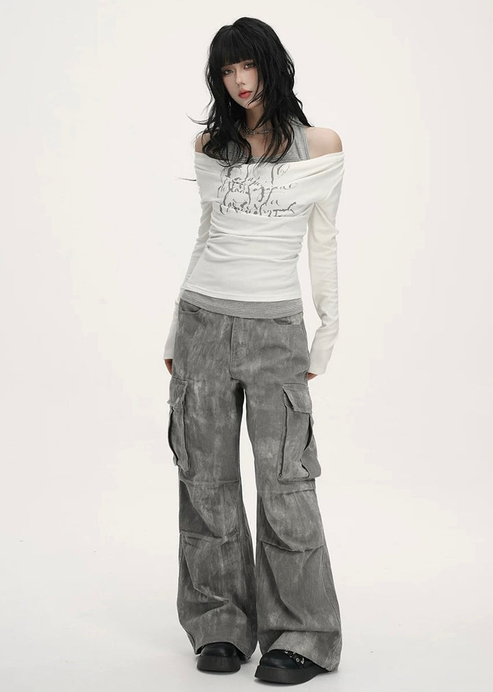 VINTAGE WASHED CARGO PANTS / LG1383