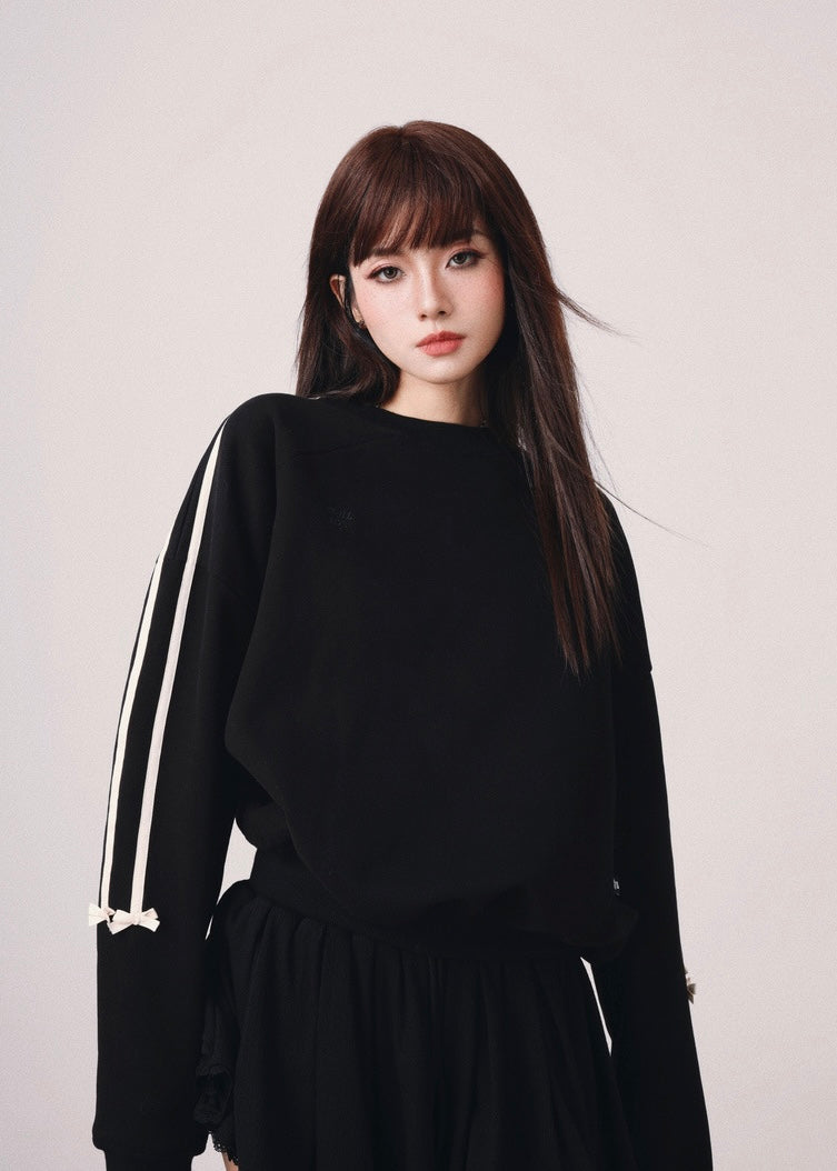 line ribbon sweatshirt / mu1120