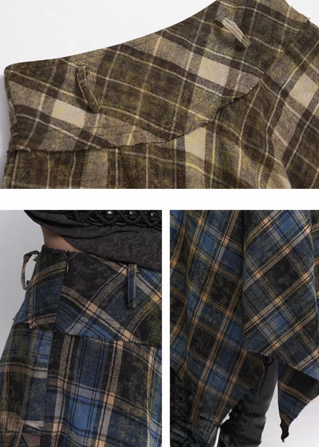 Check Frill Long Skirt / lg1365