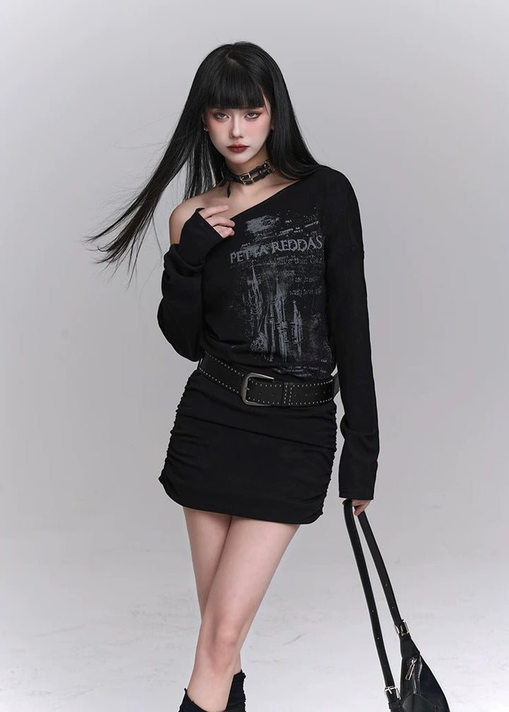slim fit one shoulder dress / LG1215 