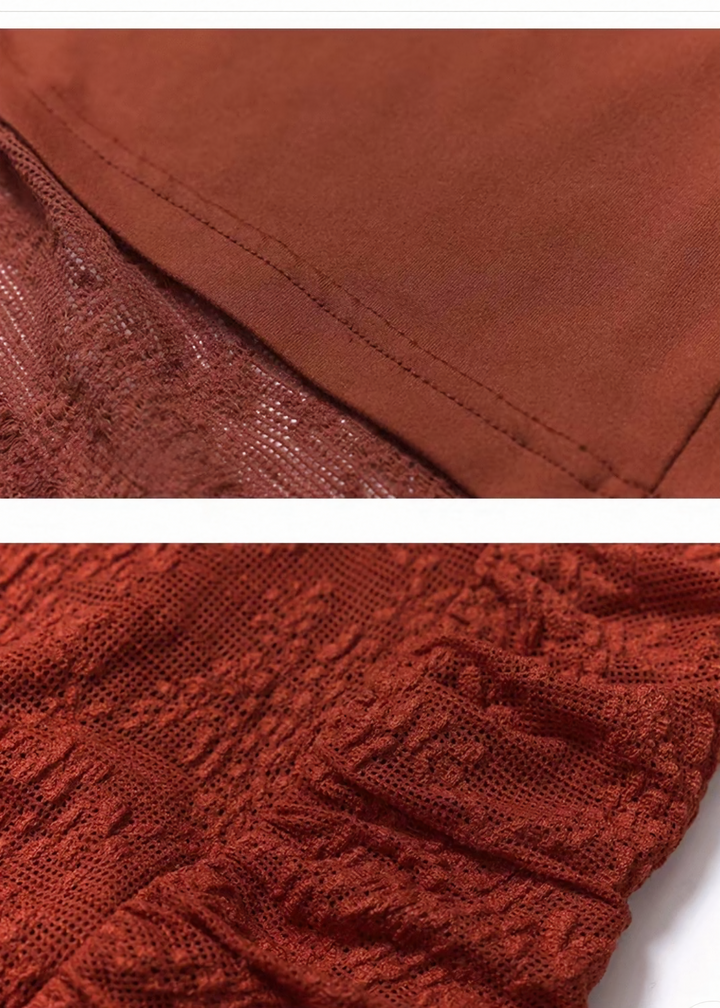 RUCHED LACE FLARE SLEEVE DRESS / LG1482