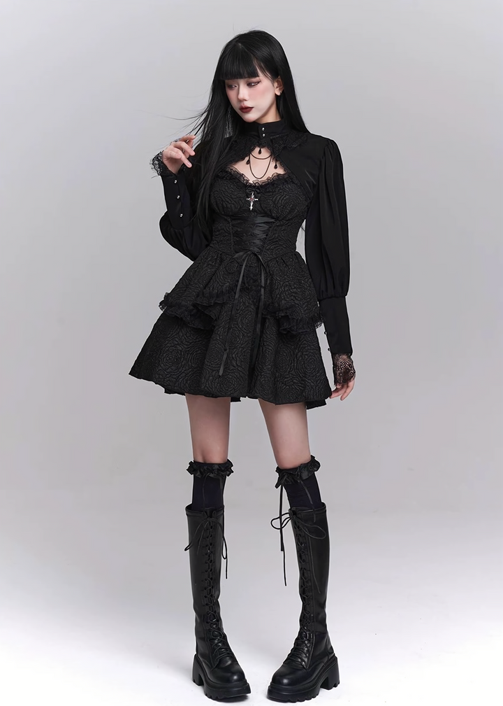 Classic Gothic Mini Dress Set