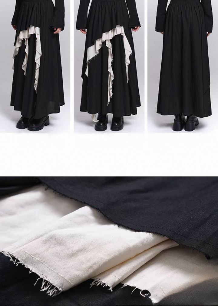 IRREGULAR LAYERED LONG SKIRT / LG1524