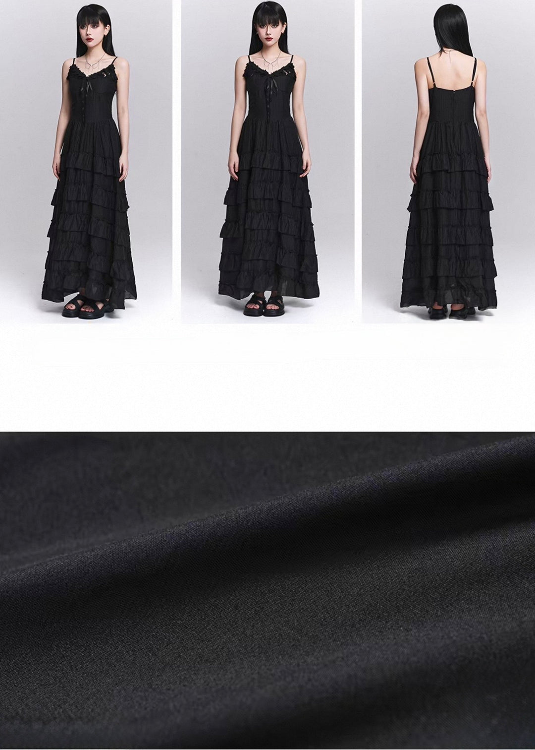 GHOST TIERED LONG DRESS / LG1550