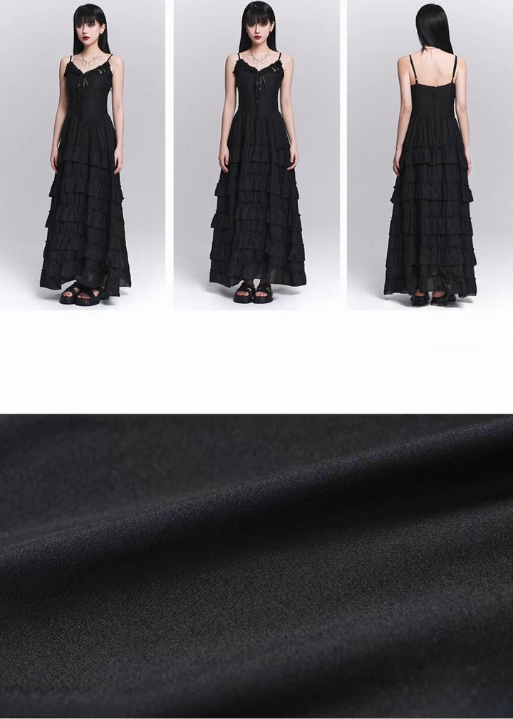 GHOST TIERED LONG DRESS / LG1550