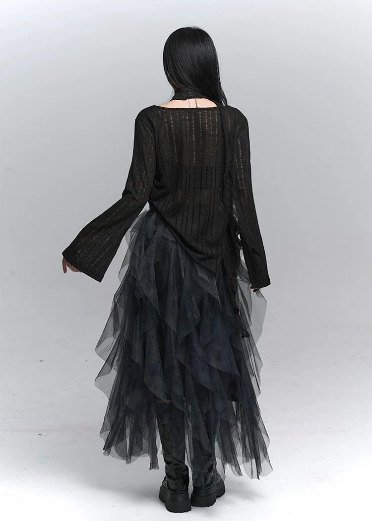 Shadow Veil Knit Top / lg1350_e4r