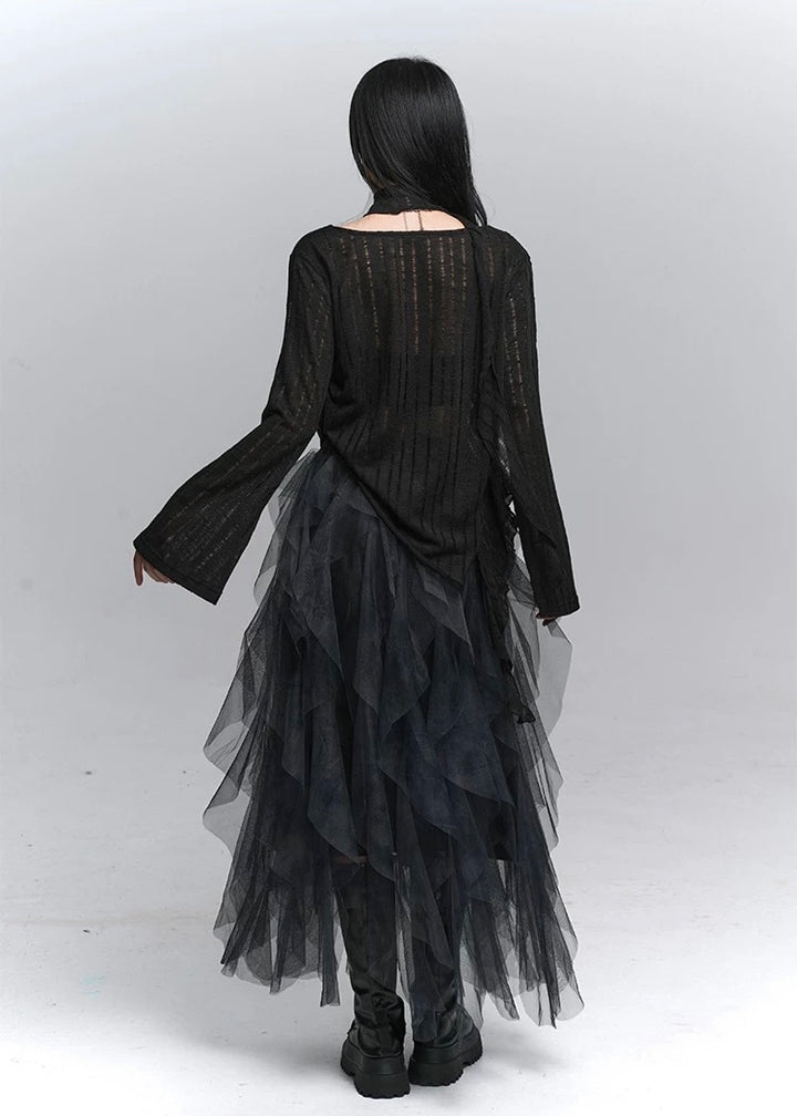 Shadow Veil Knit Top / lg1350_e4r