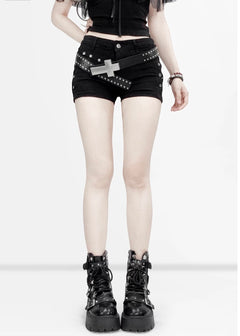 BLACK GOTHIC SHORT PANTS / LG1608