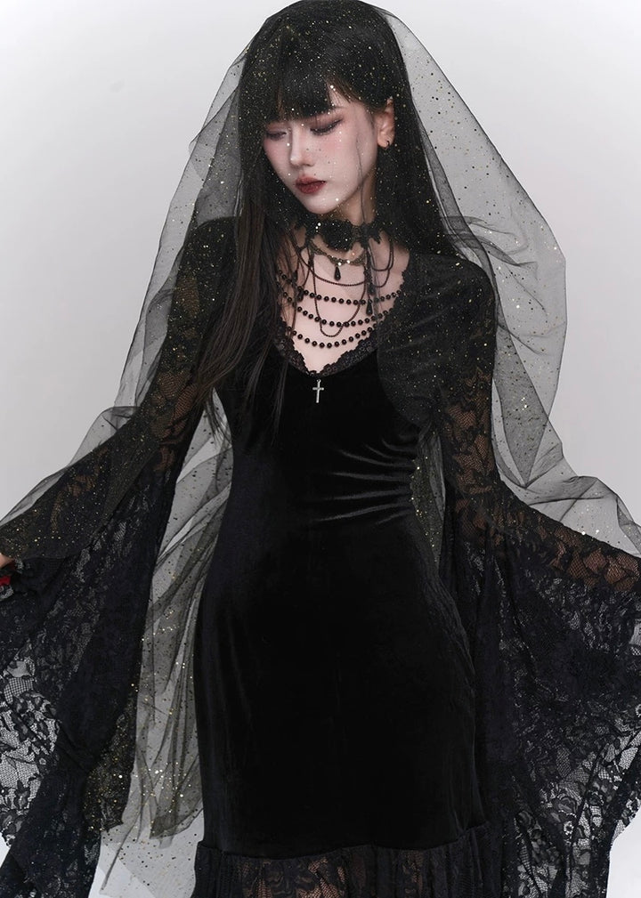 Dark Gothic - Rose Choker Band Necklace / LG1146_e4r