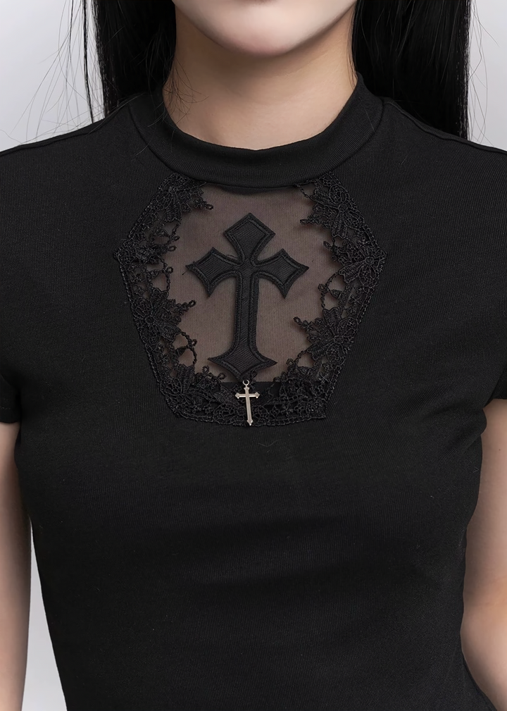 CROSS TURTLENECK SLIM FIT TOPS / LG1265_E4R
