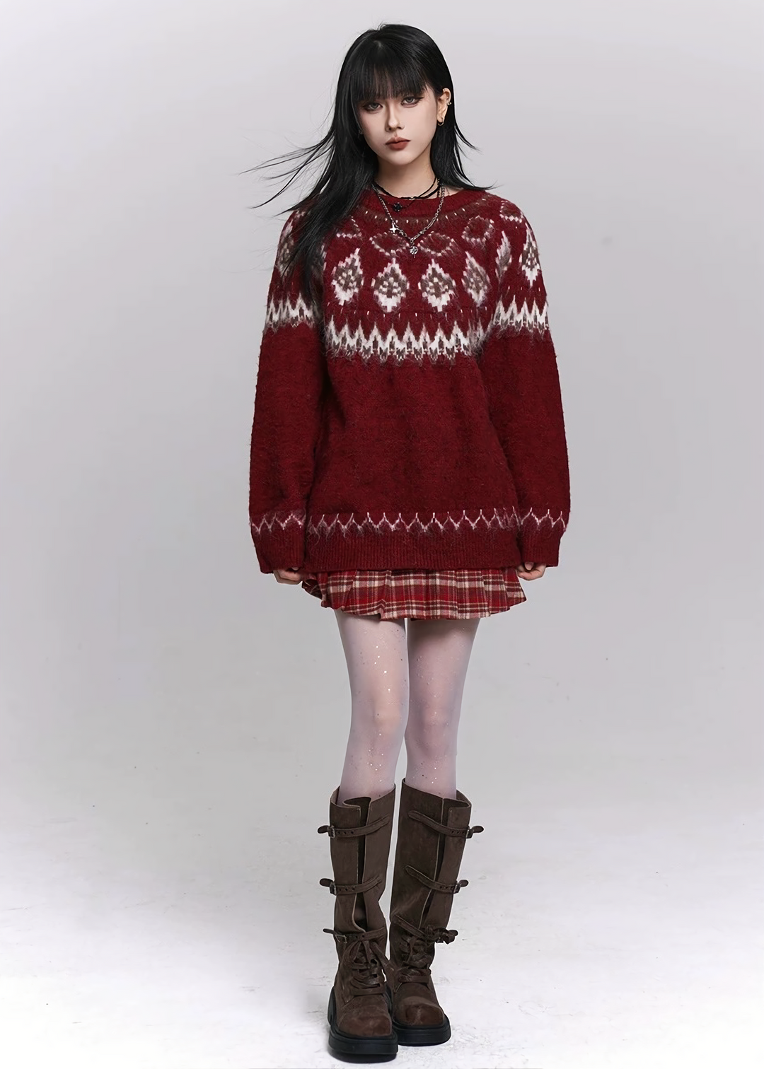NORDIC FUZZY KNIT SWEATER / LG1481