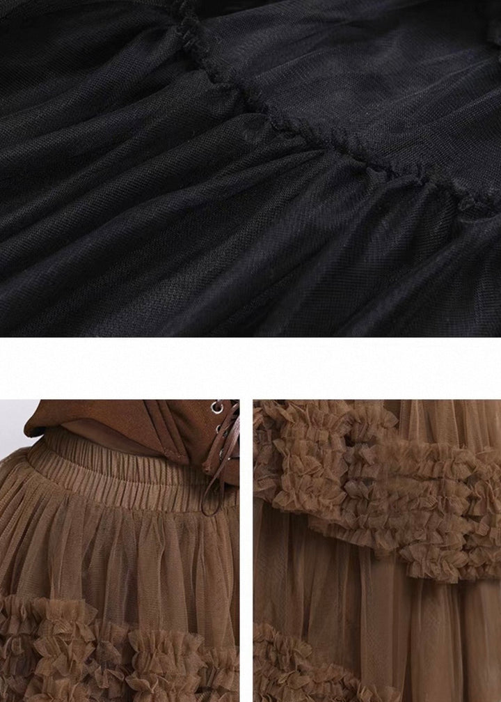 SHADOW TIERED MESH SKIRT / LG1488