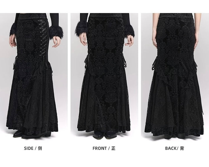 gothic velvet mermaid skirt / LG1207