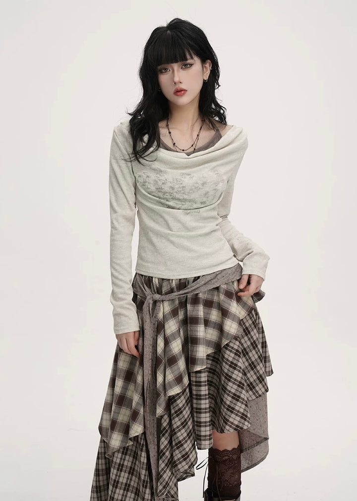 DRAPED OFF SHOULDER TOP / LG1538