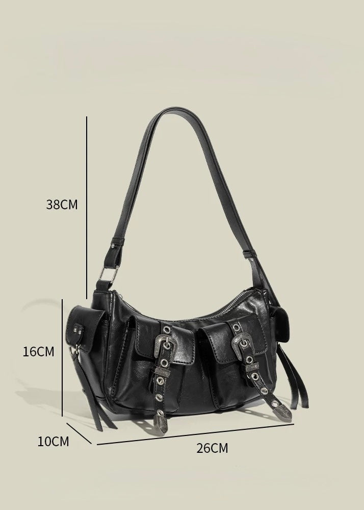 2 Belt Eyelet Shoulder Bag / b1115
