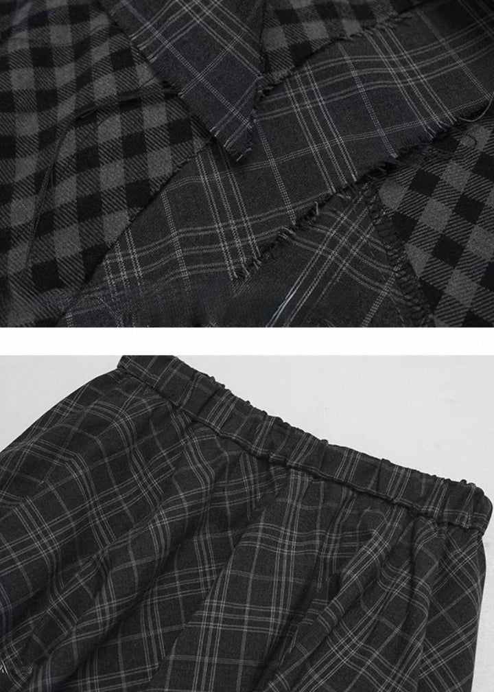 Layered Check Gothic Skirt / lg1351