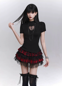 Heart See-Through x Cross Gothic Top / LG1294_e4r