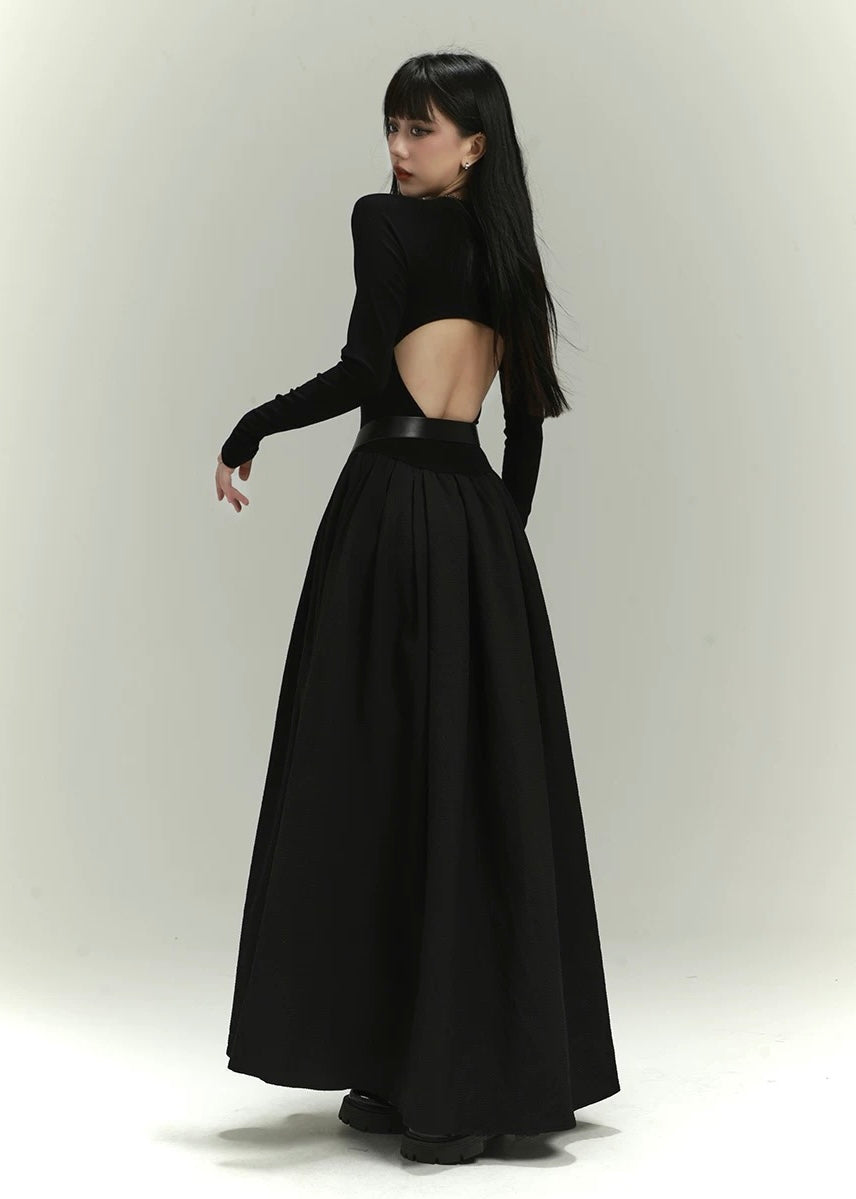 Gothic Back Open Long Dress / lg1135