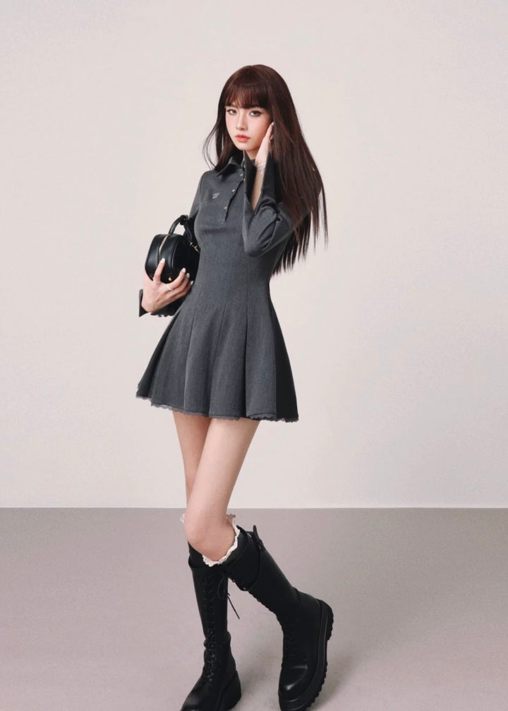 polo pleated mini dress / mu1121