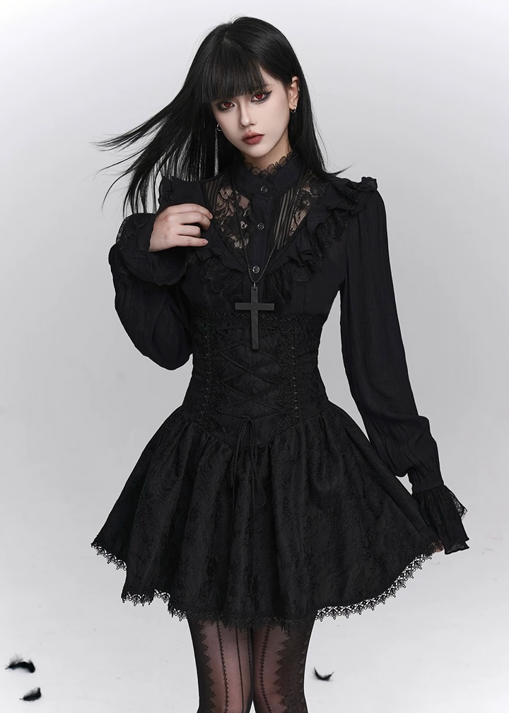 GOTHIC CORSET MINI SKIRT SET