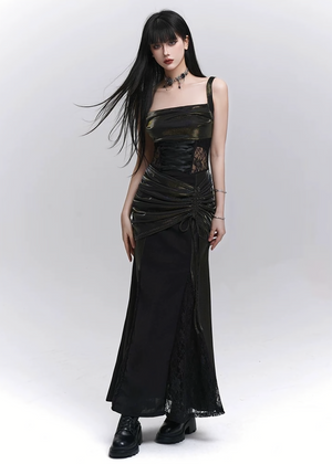 Shiny lace long dress / lg1272