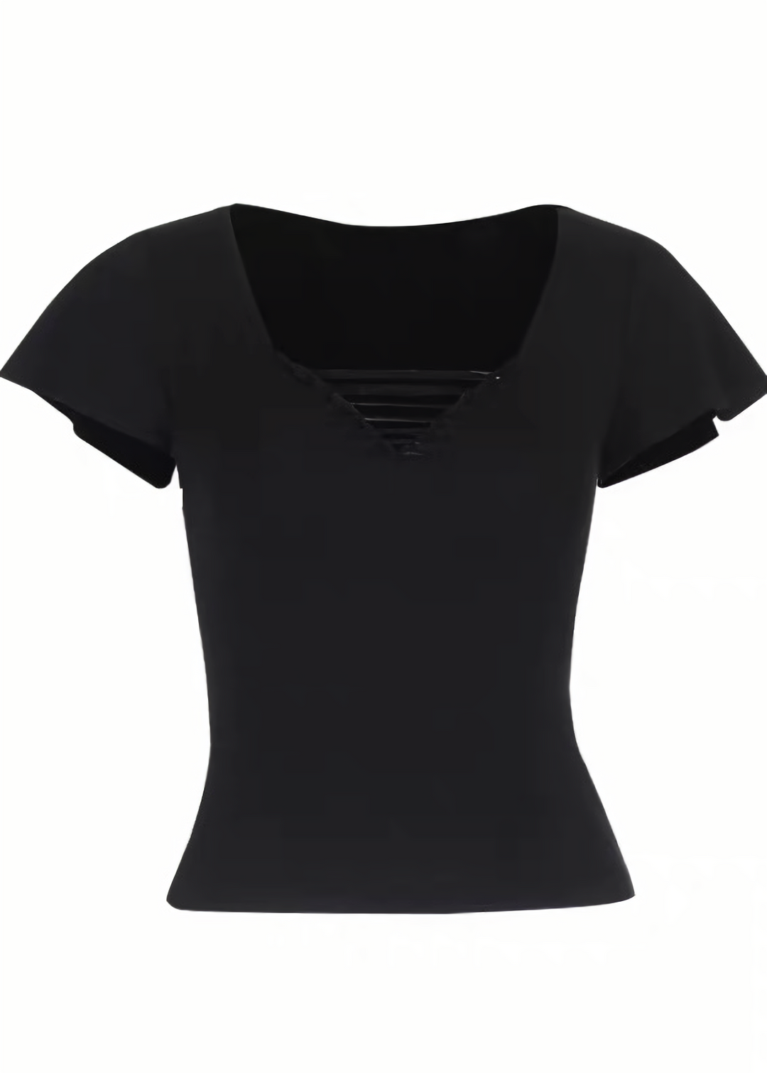 DARK LACE-UP V-NECK TOP / LG1636