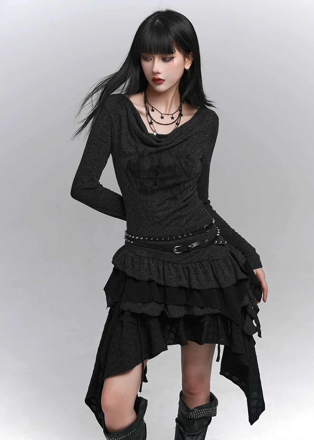 Gothic Layered Dress-like Top  / lg1334