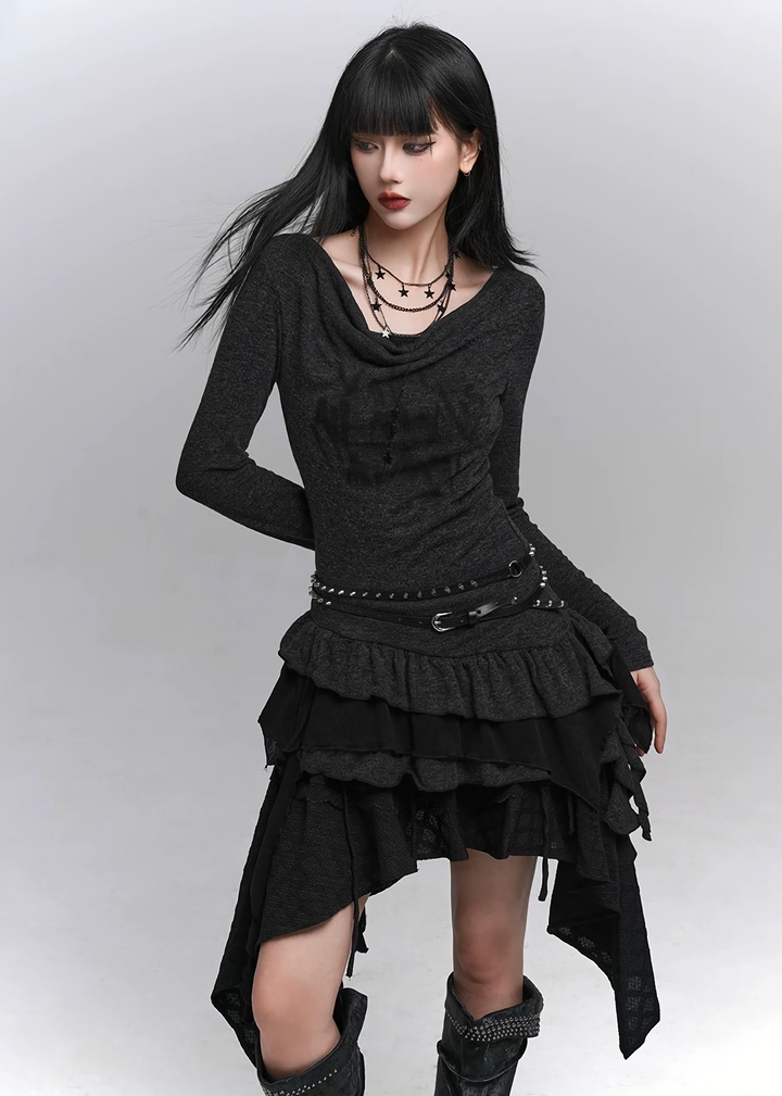 Gothic Layered Dress-like Top  / lg1334