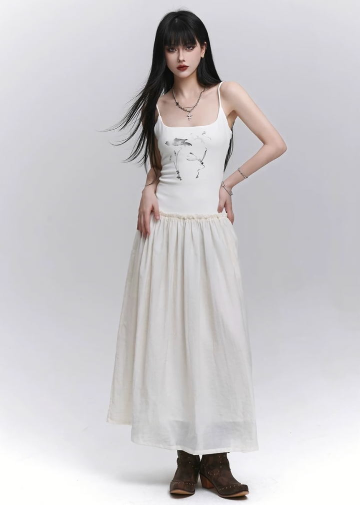 Sheer long camisole dress / LG1285