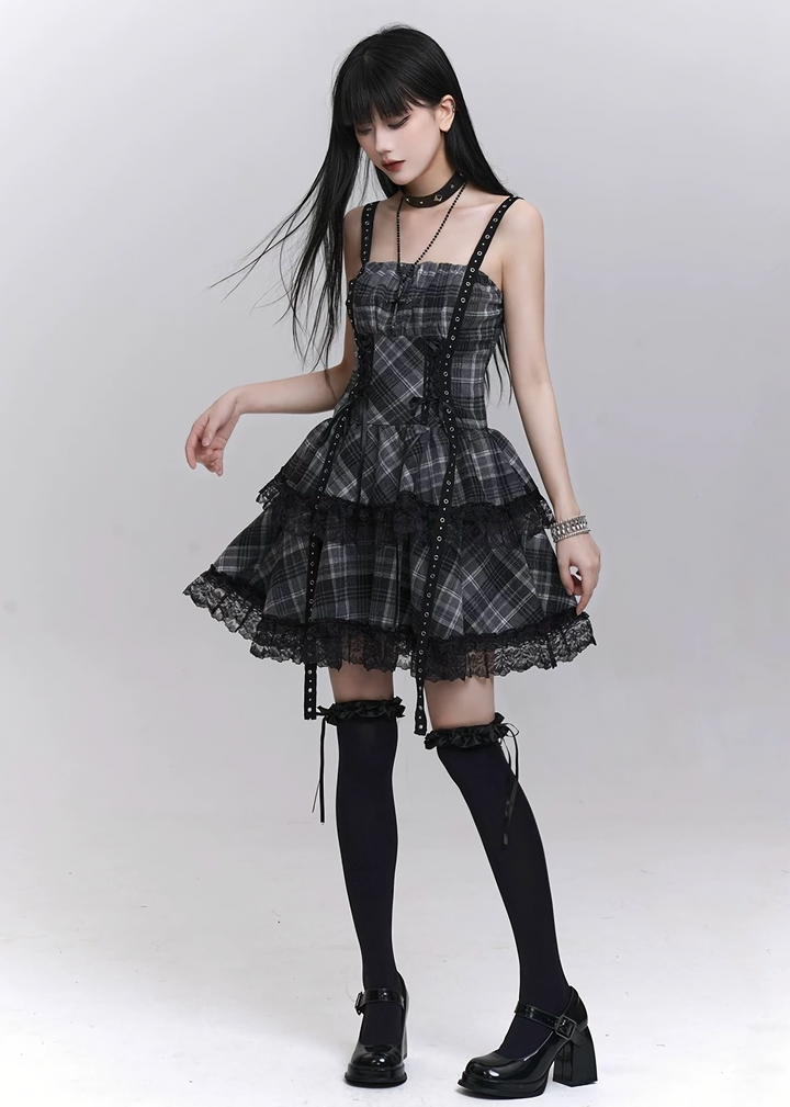 Classical Gothic Lace Mini Dress / LG1302