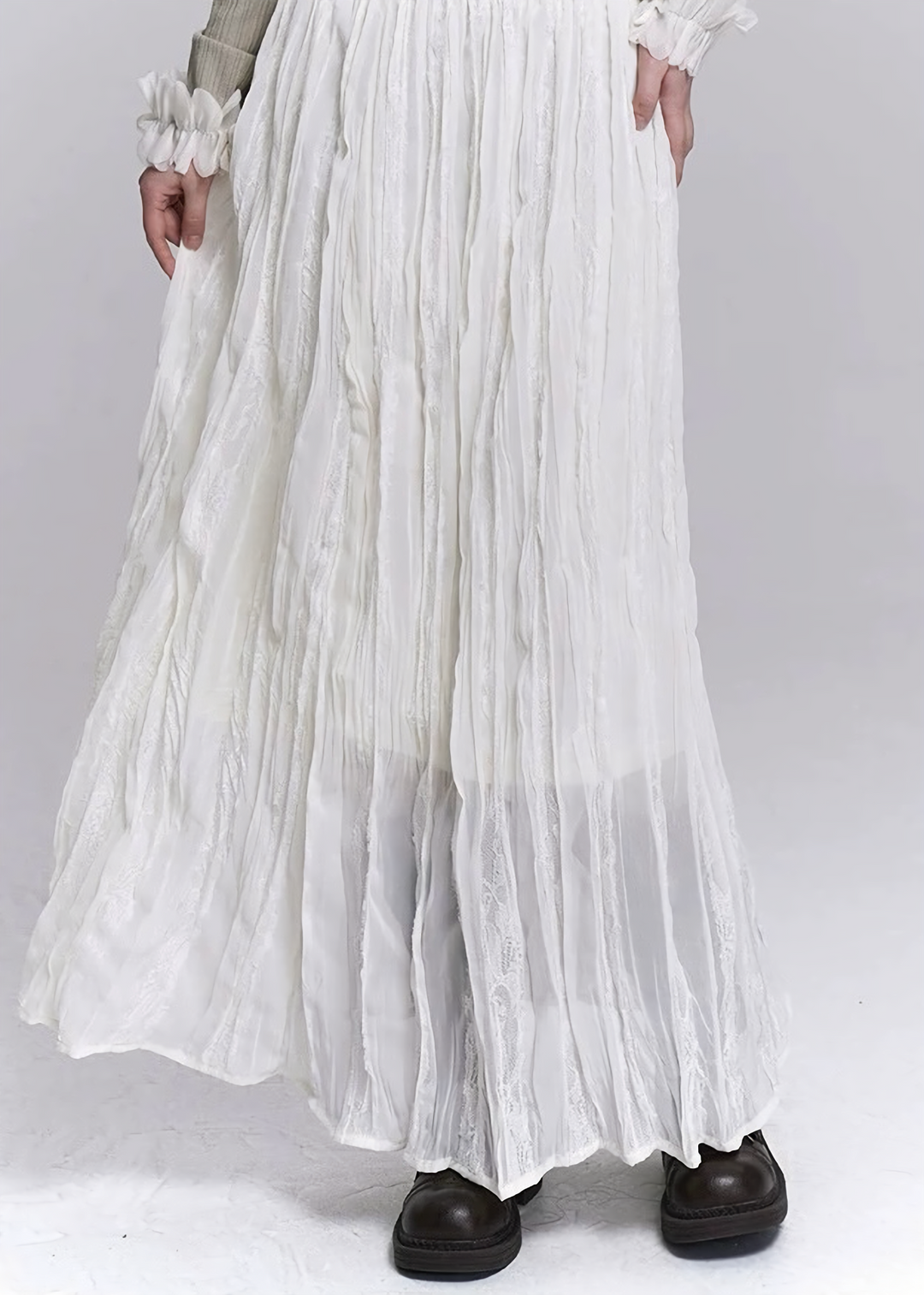 PATCHWORK LACE LONG SKIRT / LG1535