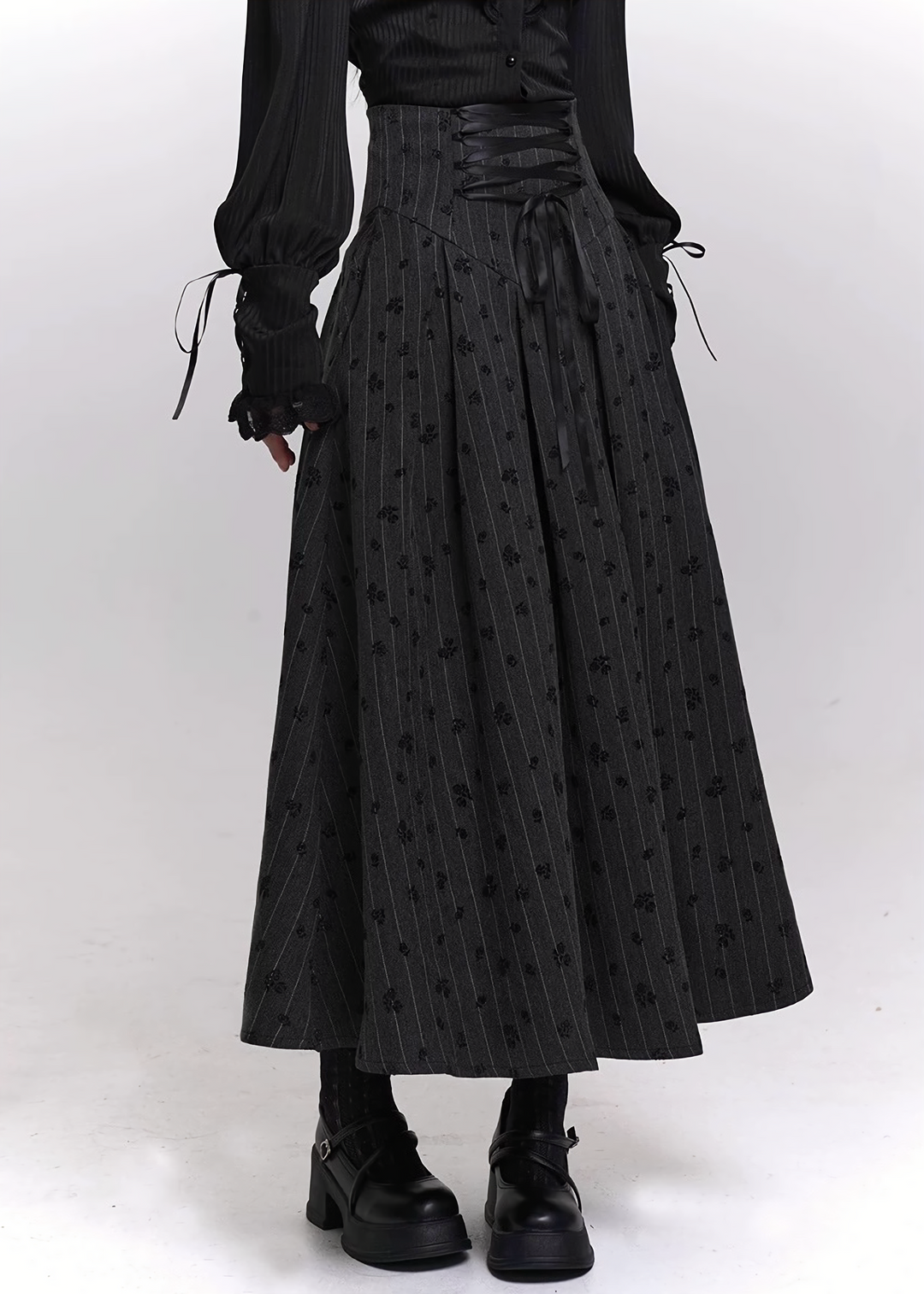 REQUIEM CORSET A-LINE MIDI SKIRT / LG1466