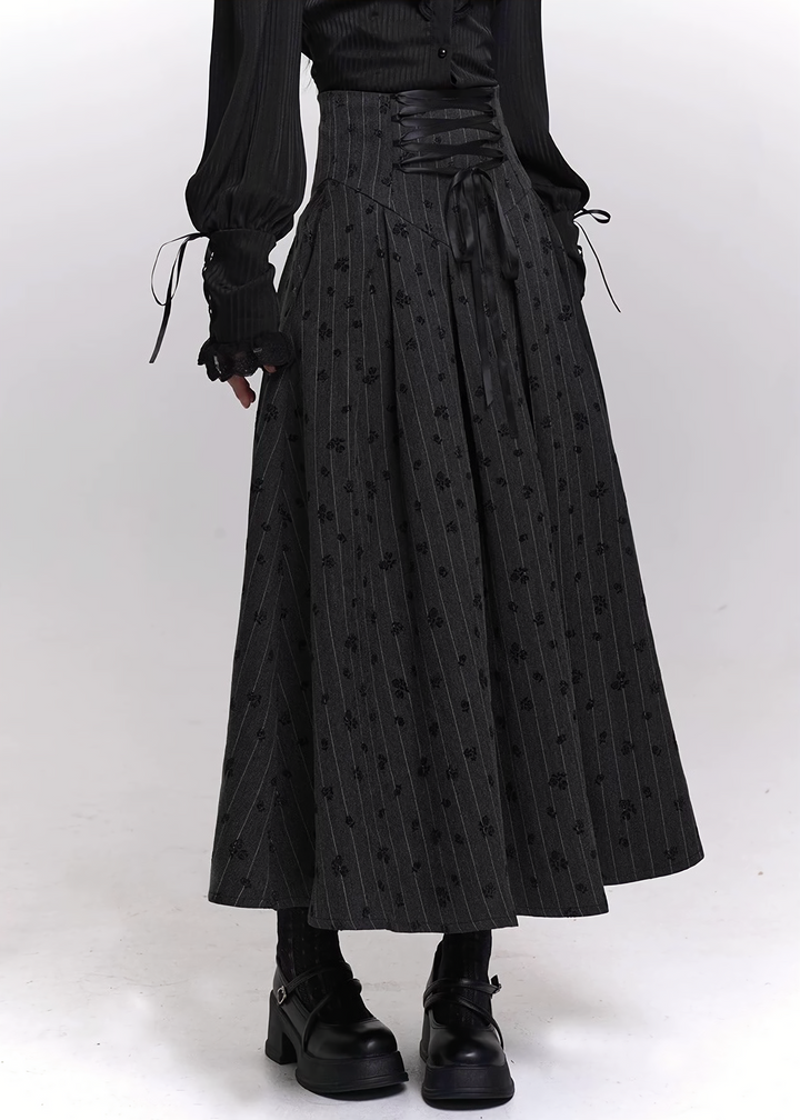 REQUIEM CORSET A-LINE MIDI SKIRT / LG1466