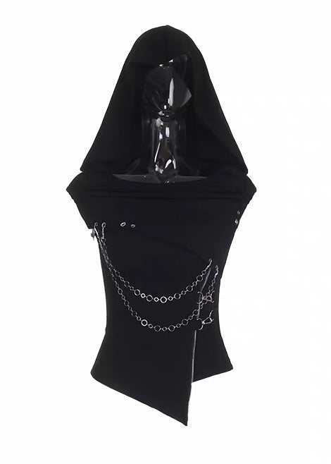DARK CHAIN HOODED TOP / LG1659