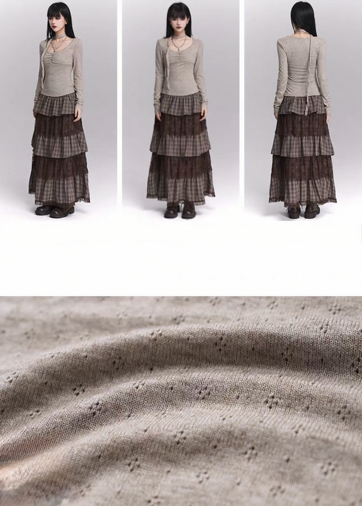 CHOKER GATHER TOPS/LG1416