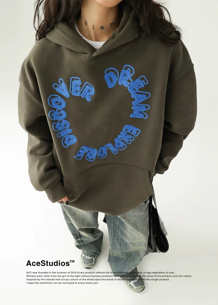 embroidery pullover hoodie / AS1169