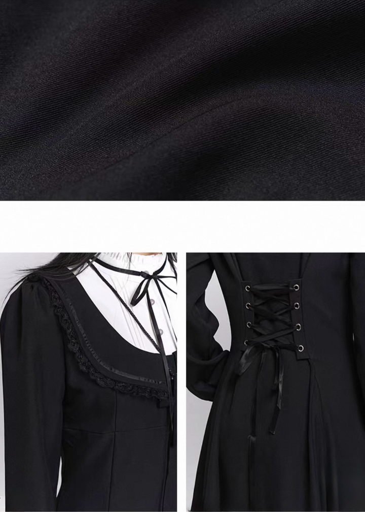 Ghostly Girl Black Long Dress / LG1486