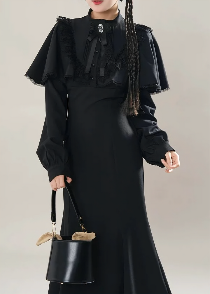 GOTHIC CAPE MERMAID DRESS / LG1603